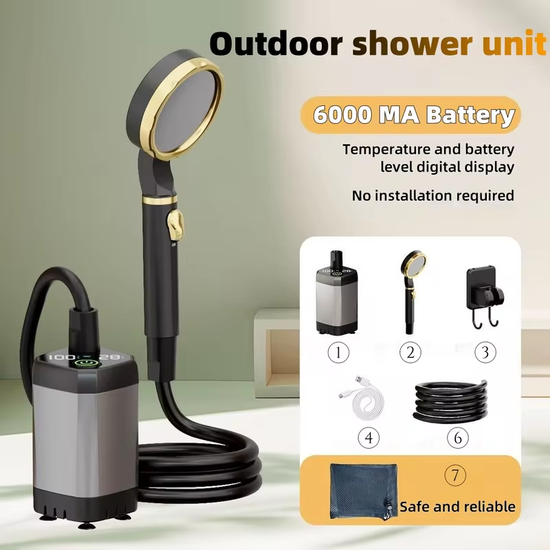 Portable Camping Shower - وحدة دش كهربائية محمولة للاستخدام الخارجي،