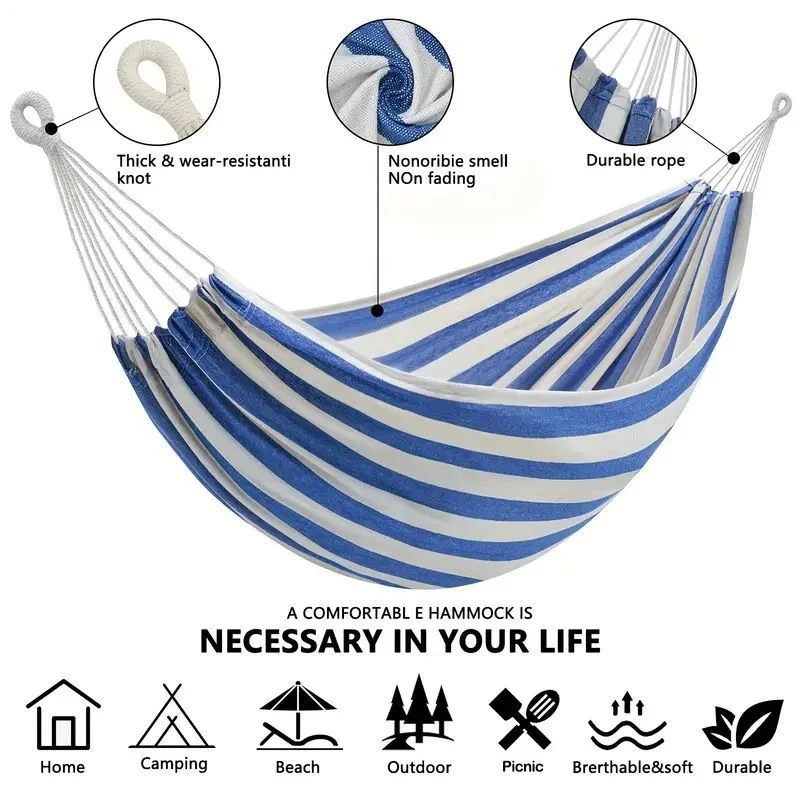 Outdoor Indoor Camping - أرجوحة قماشية بدون عارضة خشبية، سرير