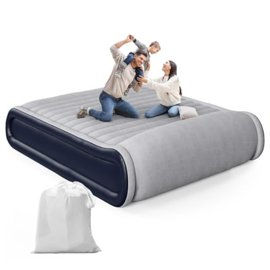Camp Pillow Compressible - فراش هوائي كوين مع مضخة مدمجة