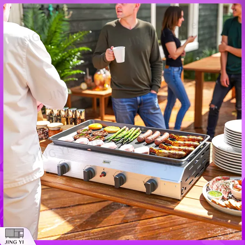 Outdoor Camping Griddle - شواية غاز محمولة مع سطح غير