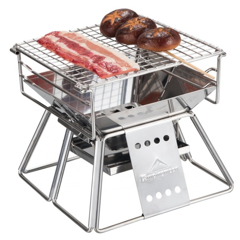 Outdoor Camping Fire Pit - Campingmoon-شواية عمودية من الفولاذ المقاوم للصدأ