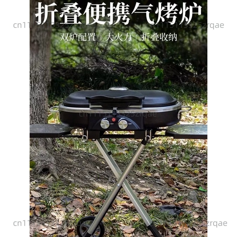Outdoor Camping Griddle - موقد غاز محمول للاستخدام الداخلي والخارجي،