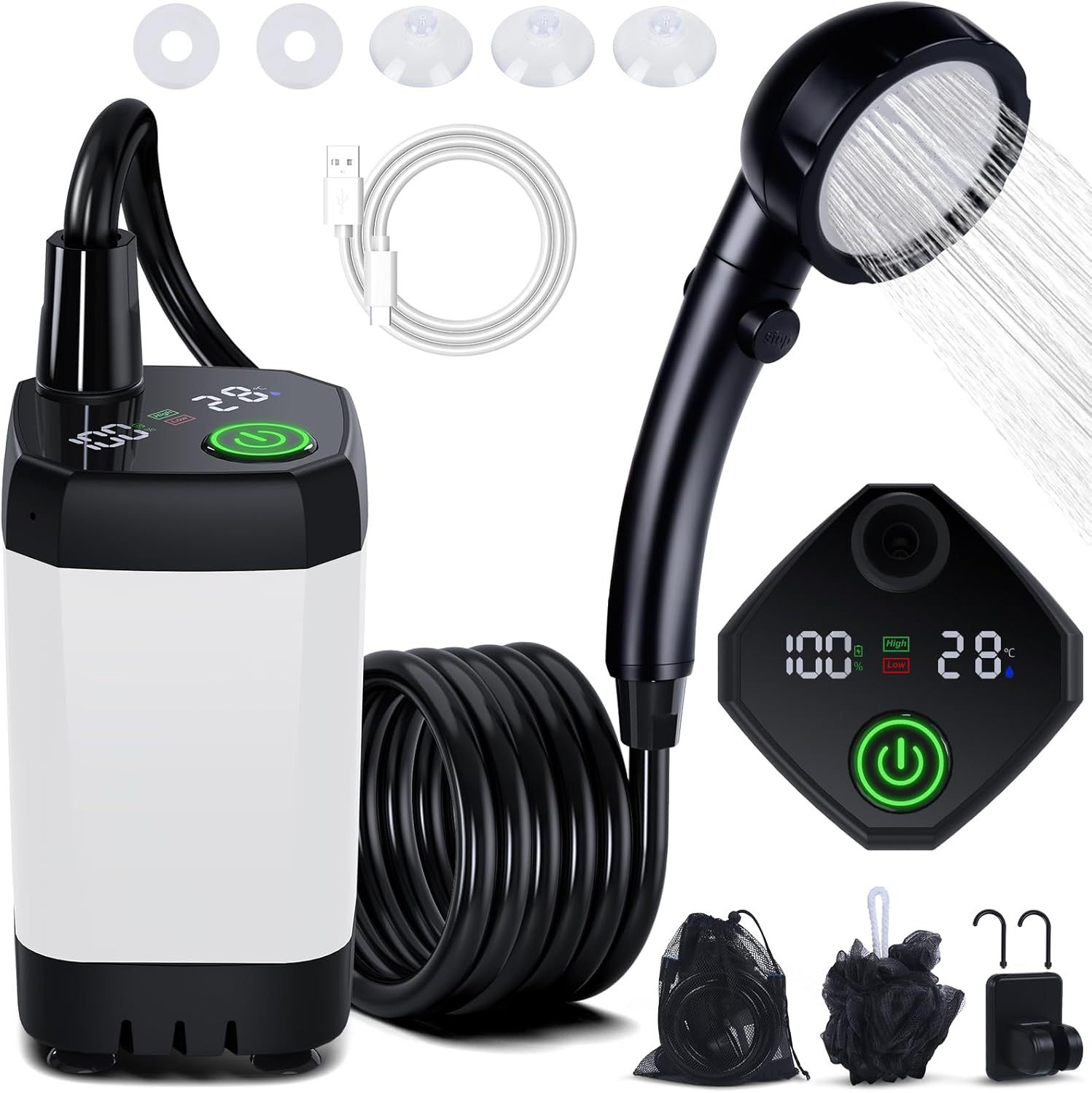 دش كهربائي محمول ذاتي التحضير  - مراجعة Portable Camping Shower وسعره