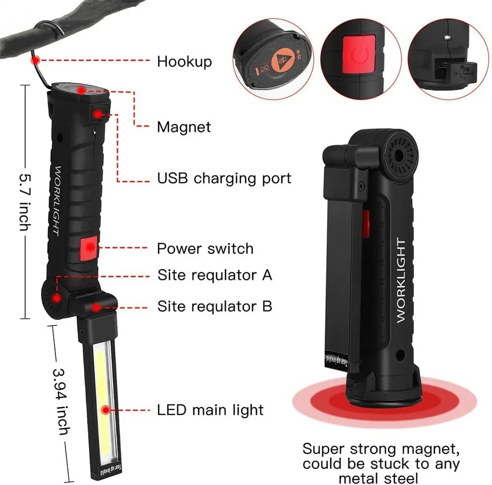 المحمولة COB مصباح ليد جيب USB - مراجعة Outdoor Camping Lighting وسعره