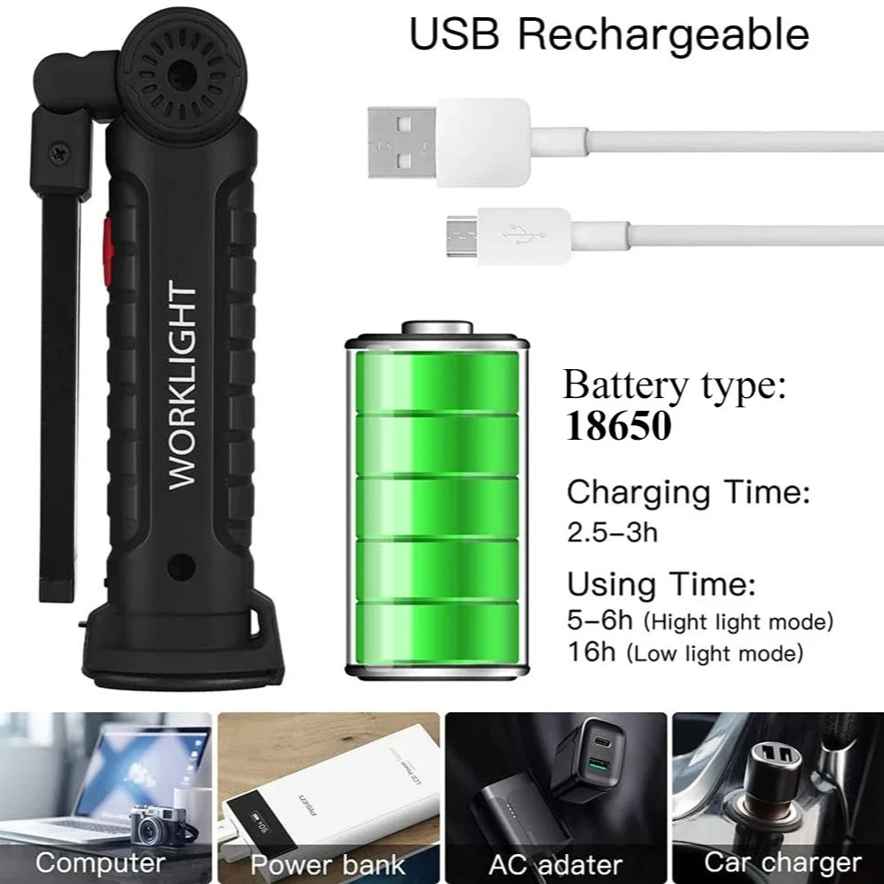 المحمولة COB مصباح ليد جيب USB - مراجعة Outdoor Camping Lighting وسعره