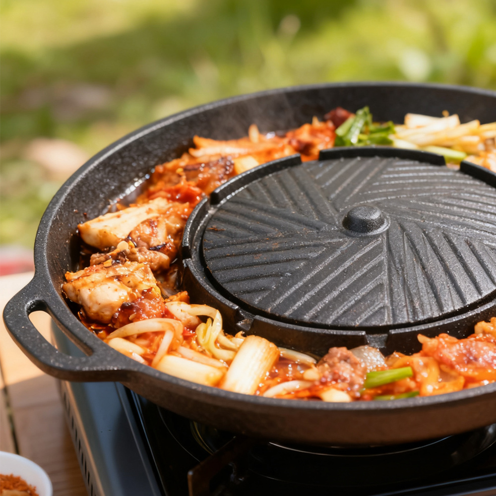 KOSUN الكورية شواء شواء عموم 2 - مراجعة Outdoor Camping Cooking Set وسعره