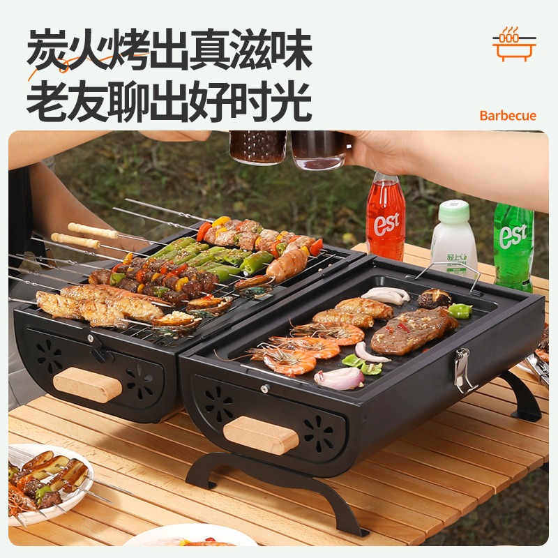 شواية منزلية 2 في 1 مع صينية ش - مراجعة Outdoor Camping Griddle وسعره
