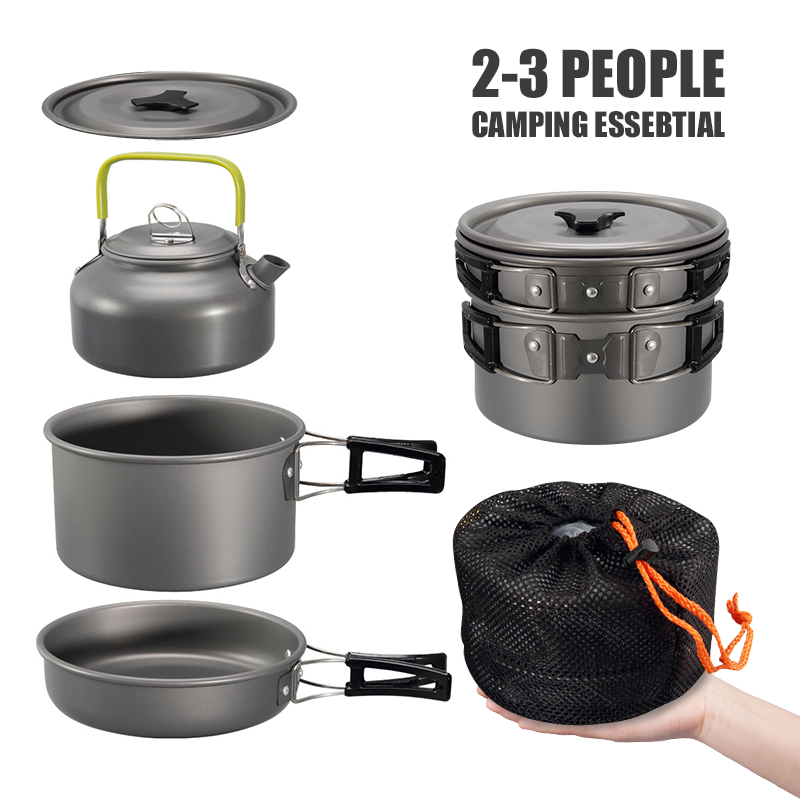 WESTTUNE التخييم طقم حلل استان - مراجعة Outdoor Camping Cooking Set وسعره