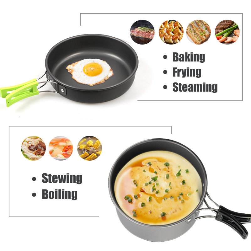 WESTTUNE التخييم طقم حلل استان - مراجعة Outdoor Camping Cooking Set وسعره
