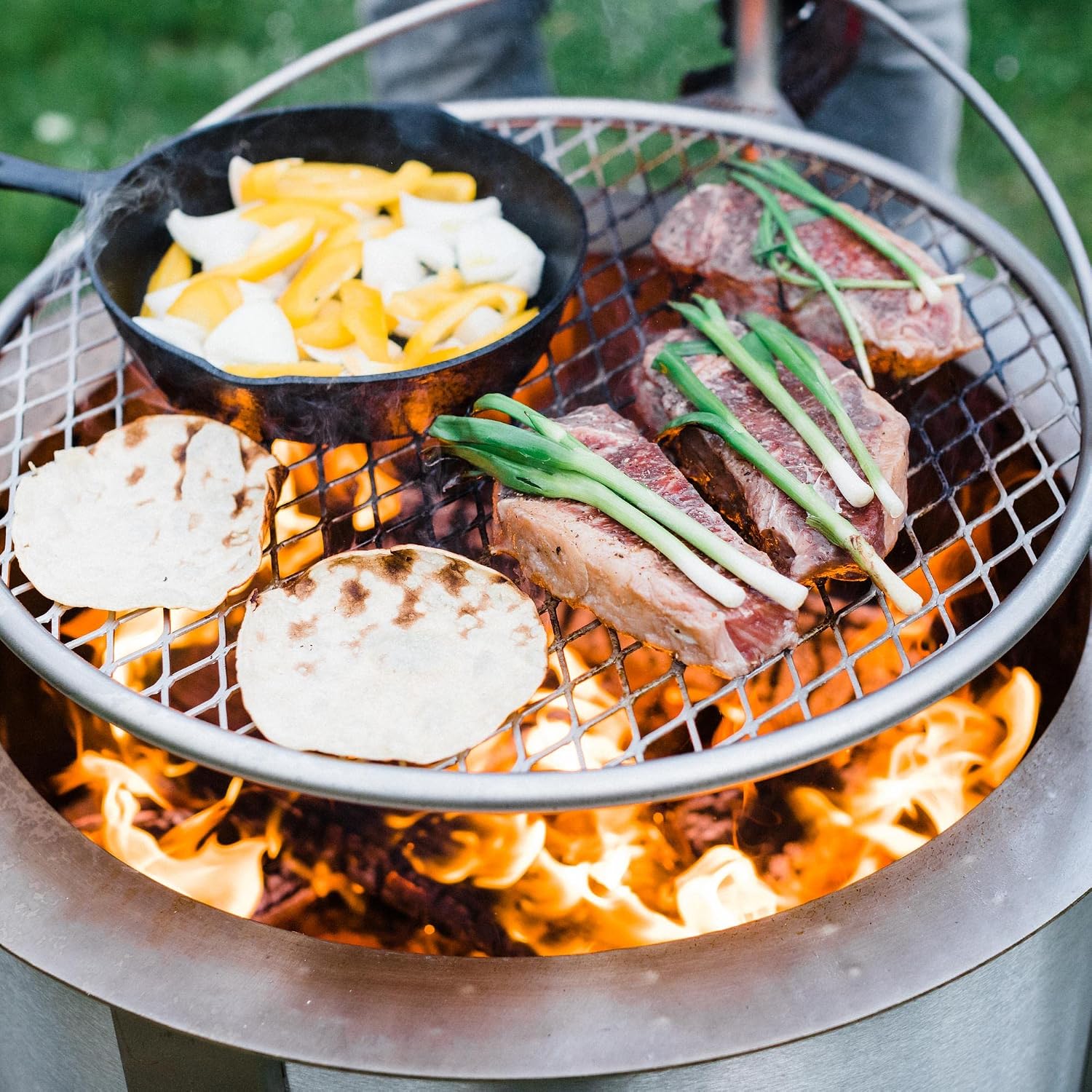شبكة طهي من الفولاذ المقاوم لل - مراجعة Outdoor Camping Fire Pit وسعره
