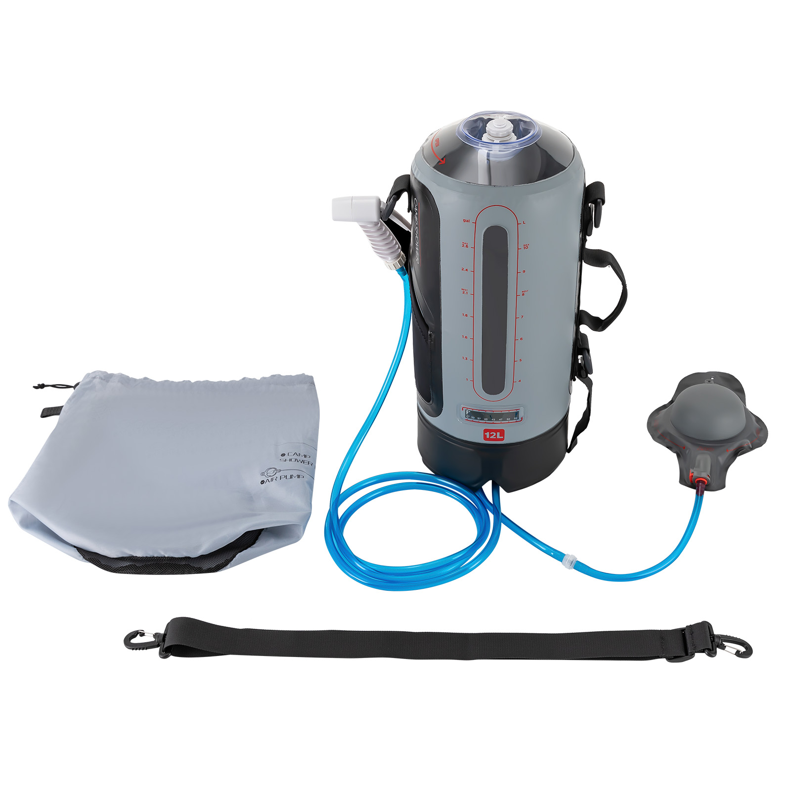 دش تخييم 12 لتر، دش شمسي، دش ح - مراجعة Portable Camping Shower وسعره