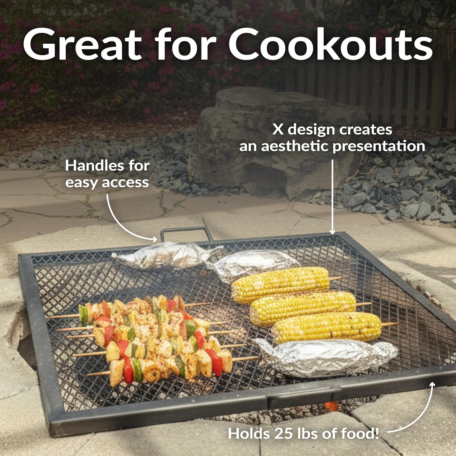 شبكة شواء فولاذية متينة مقاس 4 - مراجعة Outdoor Camping Fire Pit وسعره