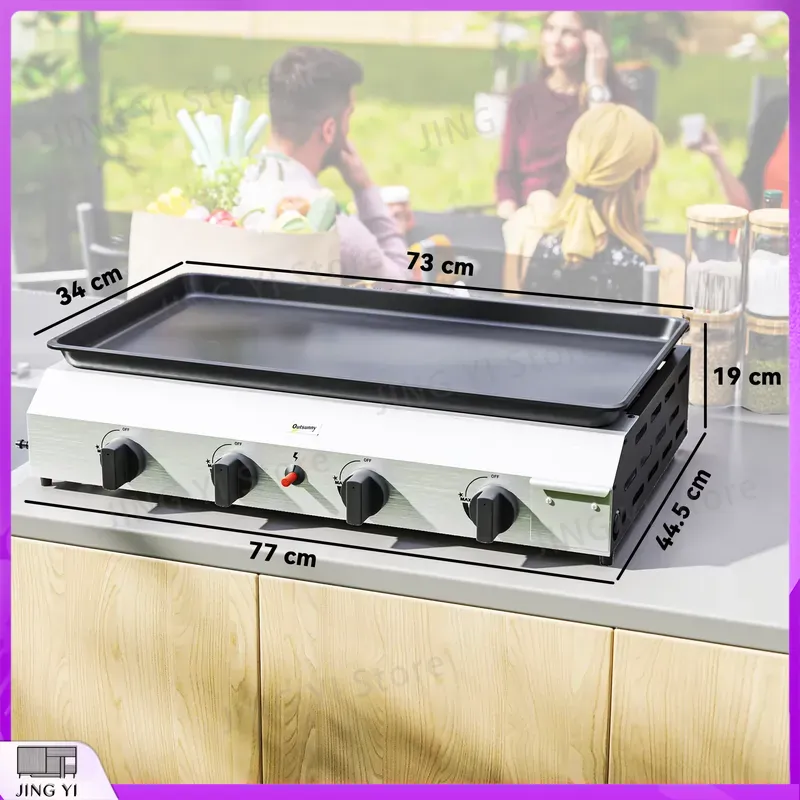 شواية غاز محمولة مع سطح غير لا - مراجعة Outdoor Camping Griddle وسعره