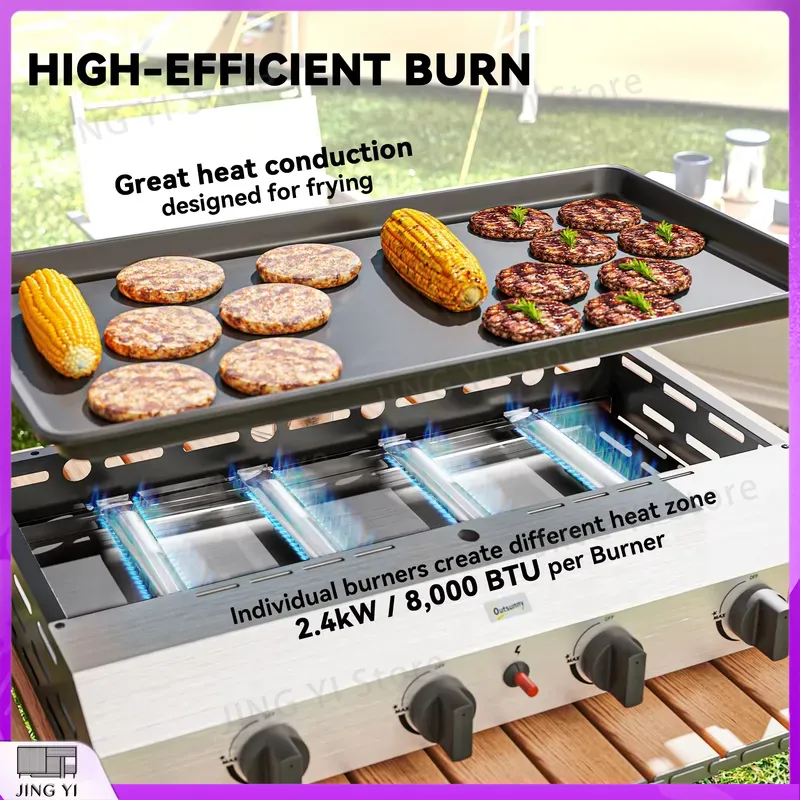 شواية غاز محمولة مع سطح غير لا - مراجعة Outdoor Camping Griddle وسعره