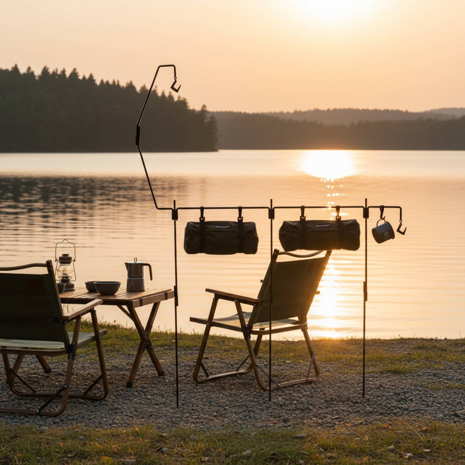 حامل فانوس للتخييم سهل التجميع - مراجعة Outdoor Camping Kitchen وسعره