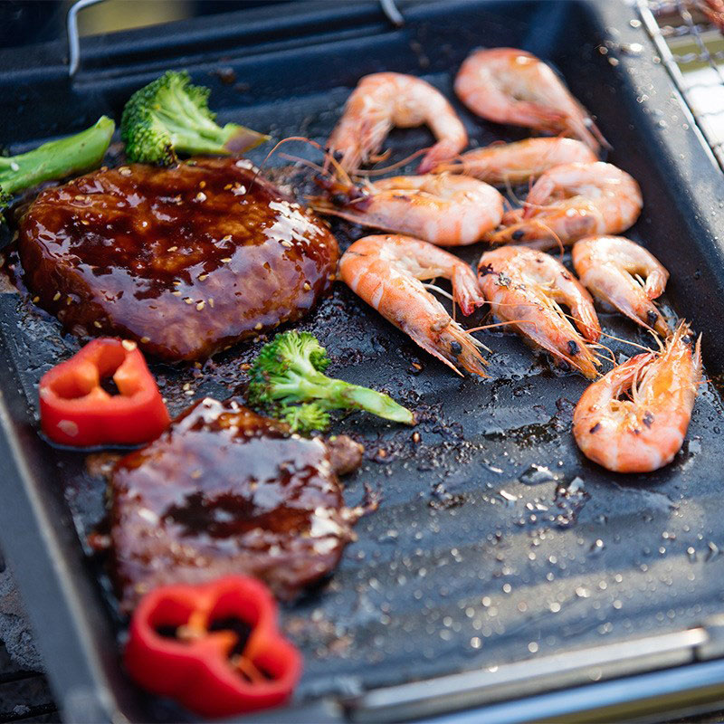 مقلاة شواء مربعة سميكة للاستخد - مراجعة Outdoor Camping Cooking Set وسعره