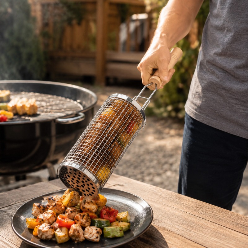مجموعة سلة شواء دائرية من الفو - مراجعة Outdoor Camping Cooking Set وسعره