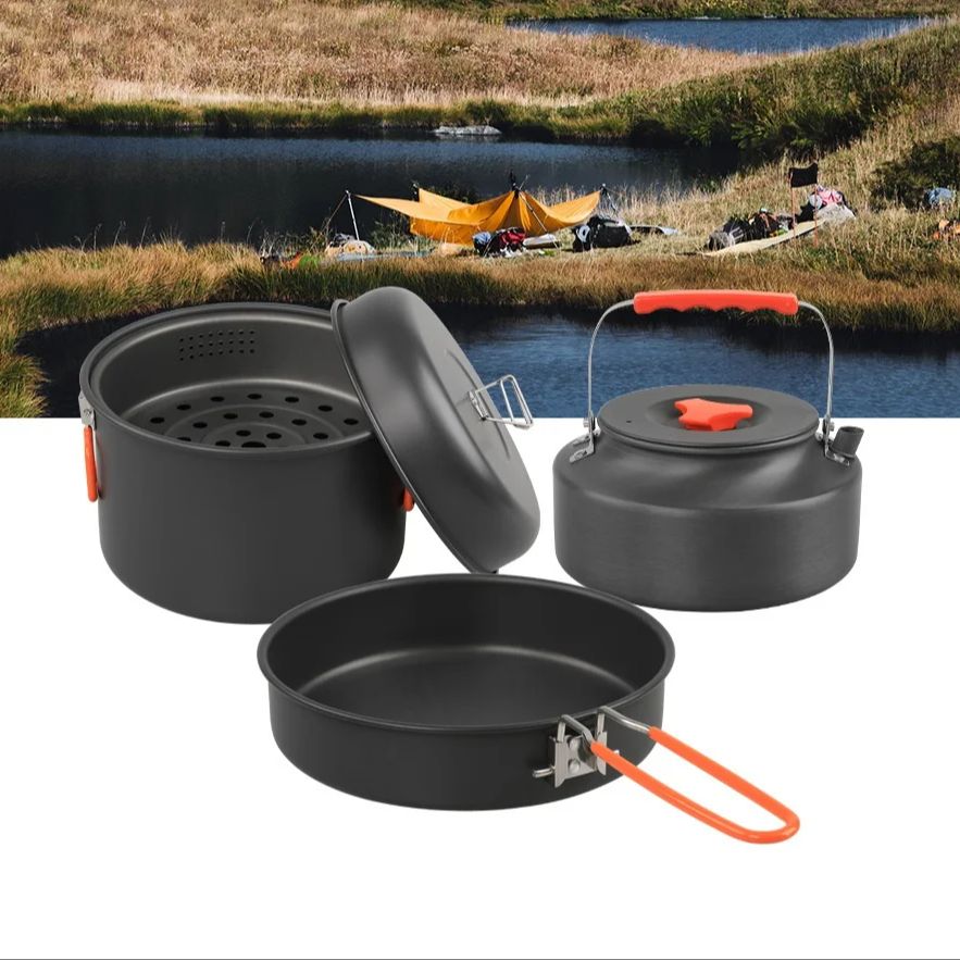 مجموعة أدوات طهي خارجية ، وعاء - مراجعة Outdoor Camping Cooking Set وسعره