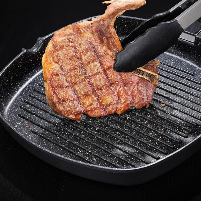 مقلاة شواء مربعة للستيك مع مقب - مراجعة Outdoor Camping Griddle وسعره