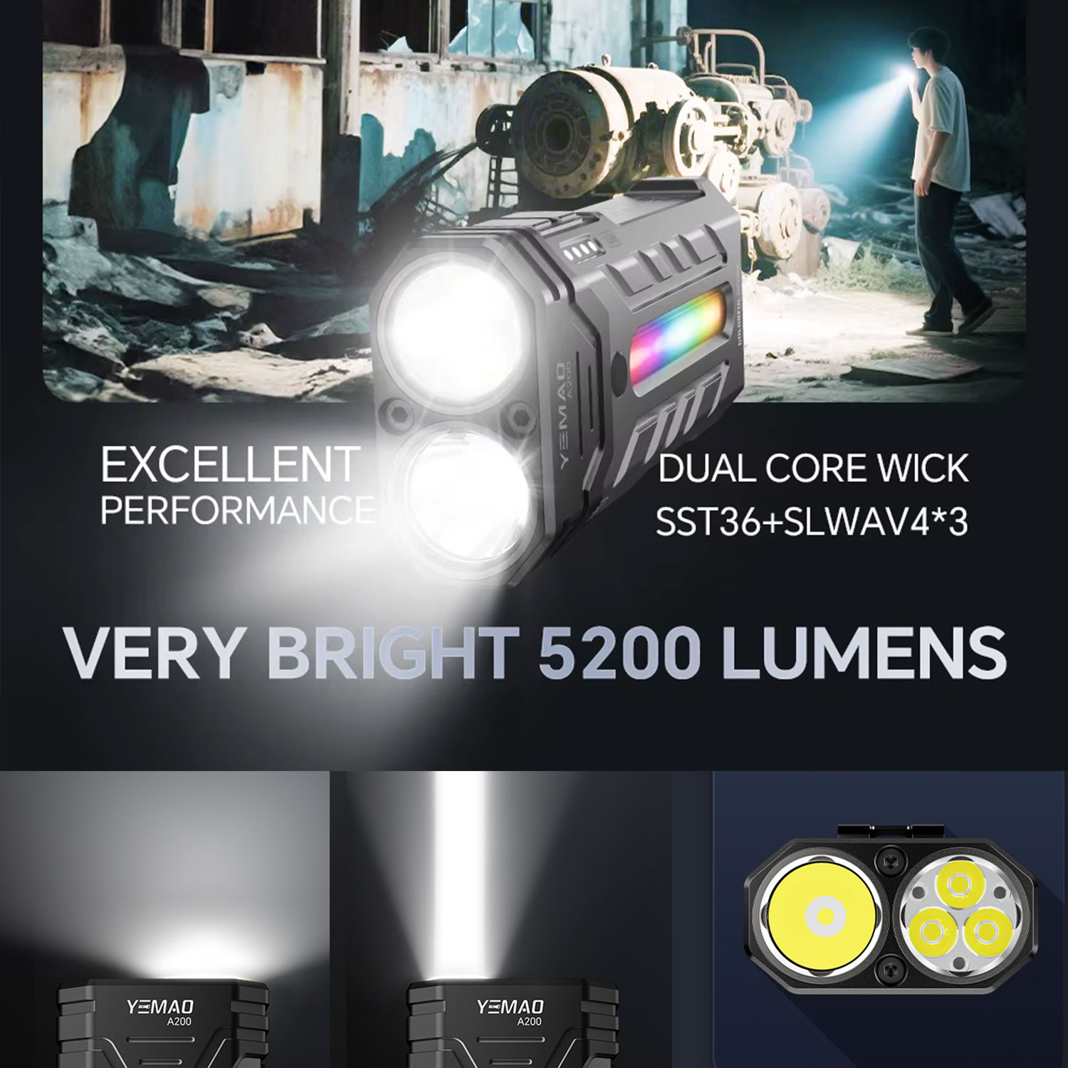 5200LM مبتكرة متعددة الوظائف ا - مراجعة Outdoor Camping Items وسعره